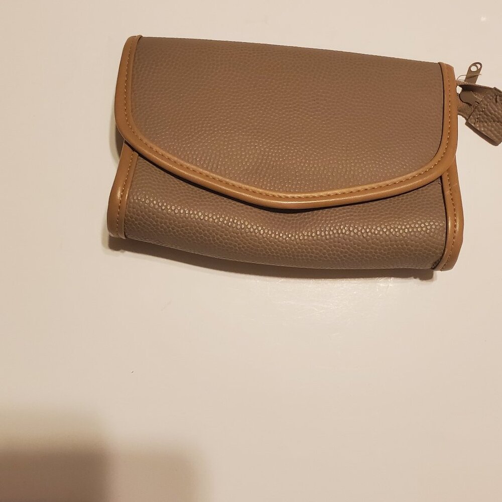 Tan Women's Clutch Purse with Mirror